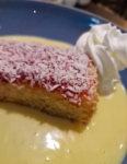 School Cake with hot custard and cream School Cake with hot custard and cream